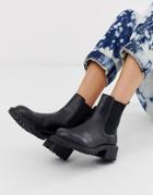 Asos Design Action Chunky Chelsea Boots In Black - Black