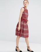 Endless Rose Lace Pleated Skirt - Burgundy
