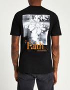 River Island Slim T-shirt With Faith Print In Black