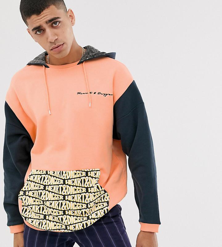 Heart & Dagger Cut And Sew Hoodie With Branded Pocket