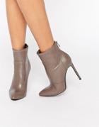 Public Desire Maddie Heeled Ankle Boots - Gray
