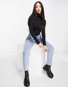 Urban Revivo Roll Neck Jersey Top In Black