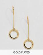 Pieces Gold Plated Drop Ring Earrings - Gold