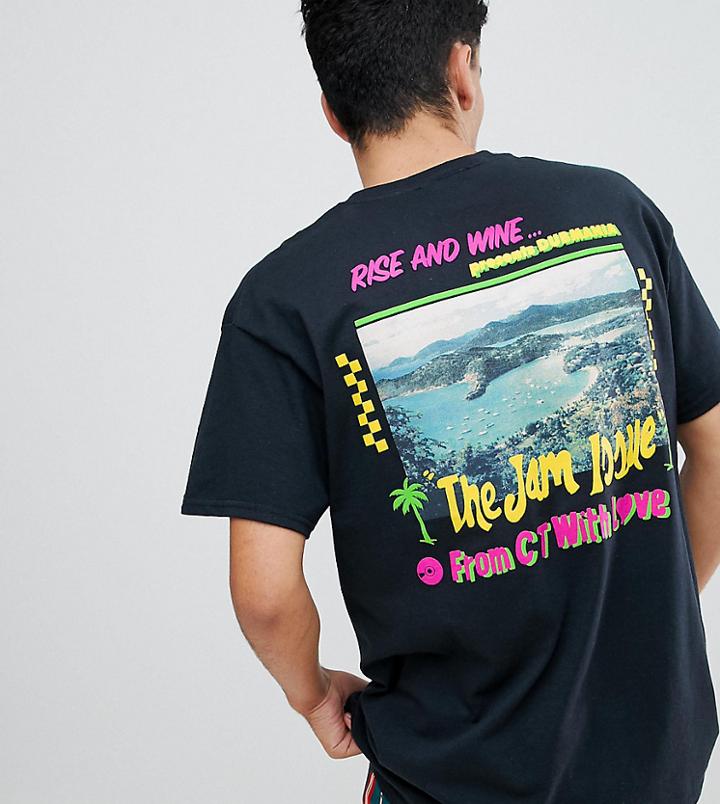 Crooked Tongues Oversized T-shirt With Photographic - Black