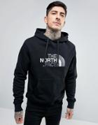 The North Face Drew Peak Hoodie Large Logo In Black - Black