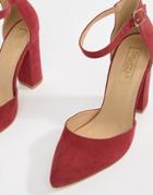 Truffle Collection Pointed Block Heels-red