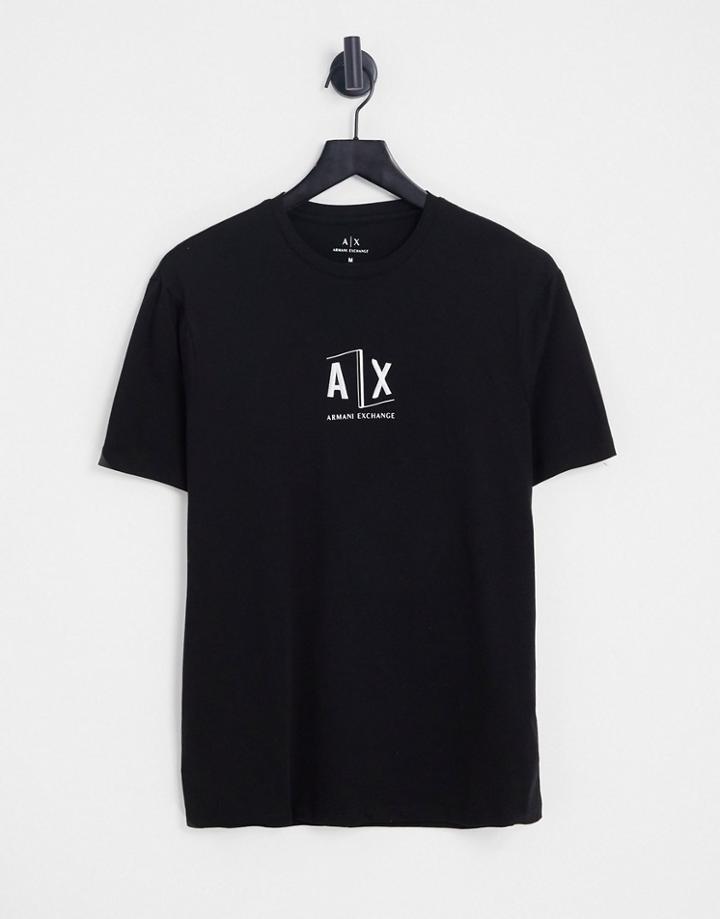 Armani Exchange Box Logo T-shirt In Black