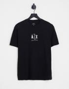 Armani Exchange Box Logo T-shirt In Black