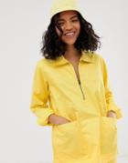 M.c. Overalls Half Zip Pocket Detail Jacket-pink