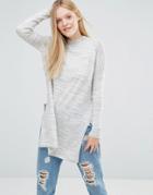 Vero Moda High Neck Long Sleeve Sweater - Gray