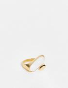 Ashiana Pearl Detailed Ring With Gold Plate