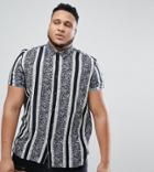 Asos Design Plus Regular Fit Vintage Stripe Shirt - Black