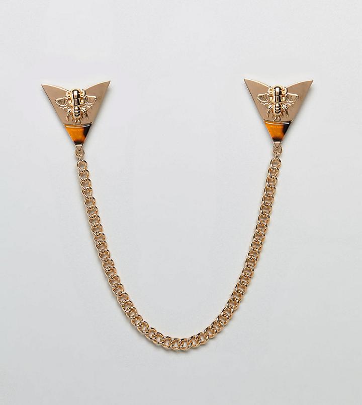 Reclaimed Vintage Inspired Jewelled Collar Tips In Gold Exclusive To Asos - Gold