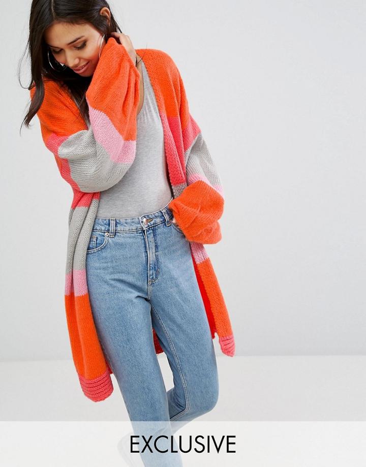 Prettylittlething Color Block Cardigan - Multi