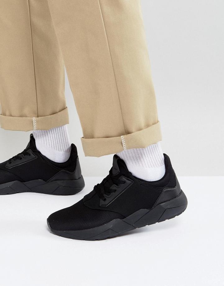 Bershka Runner Sneaker In Black - Black