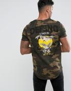 Defend London T-shirt With Back Bird Embroidery - Green