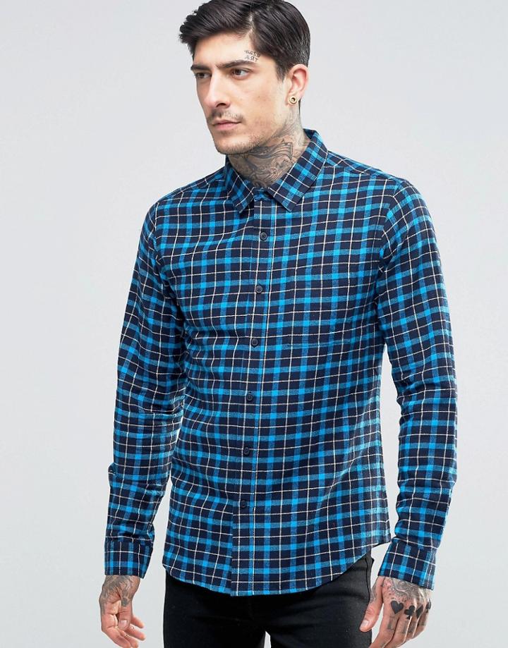 Another Influence Checked Shirt - Blue