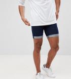 Asos Tall Denim Shorts In Skinny Indigo - Blue