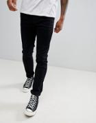 Produkt Skinny Fit Jeans In Washed Black Denim - Black