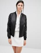 Helene Berman Bomber In Black Metallic Zebra Stripe - Black