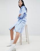 Gestuz Tam Stripe Shirt Dress With Ruffle Details - Blue