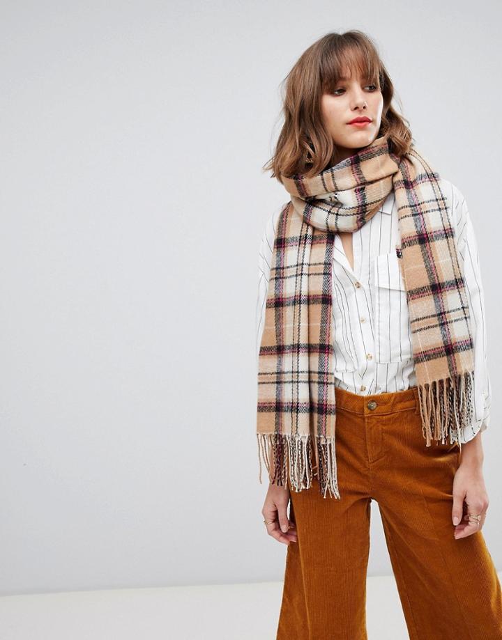 Stradivarius Check Print Scarf - Multi