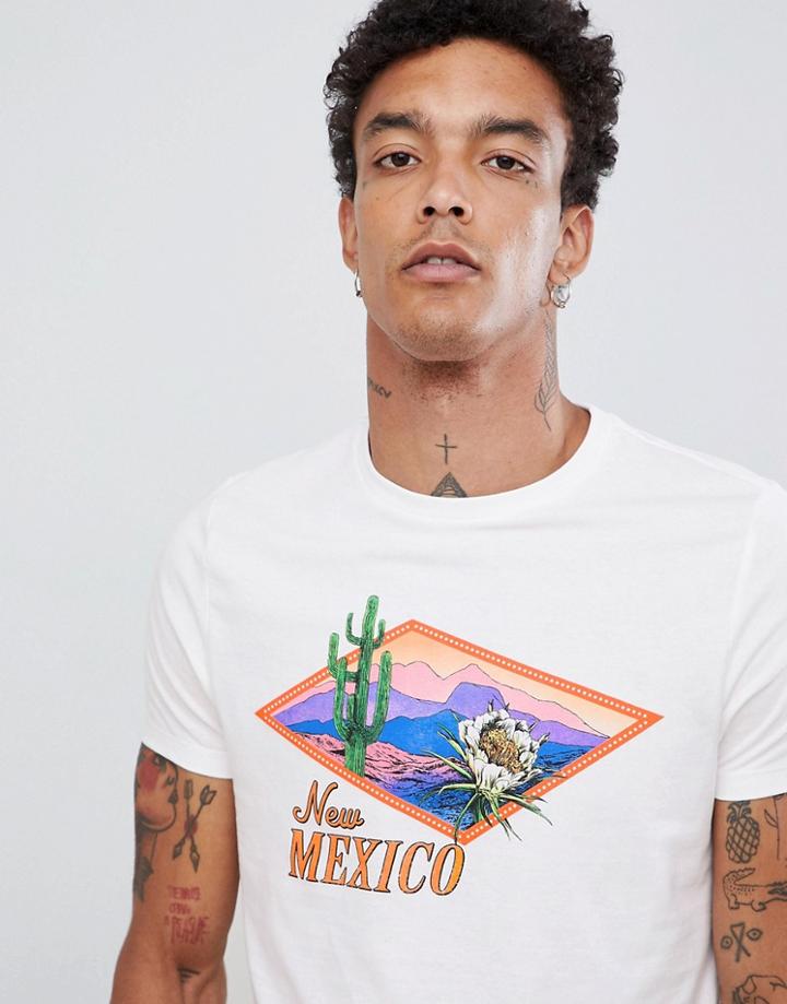Asos Design T-shirt With New Mexico Print - White