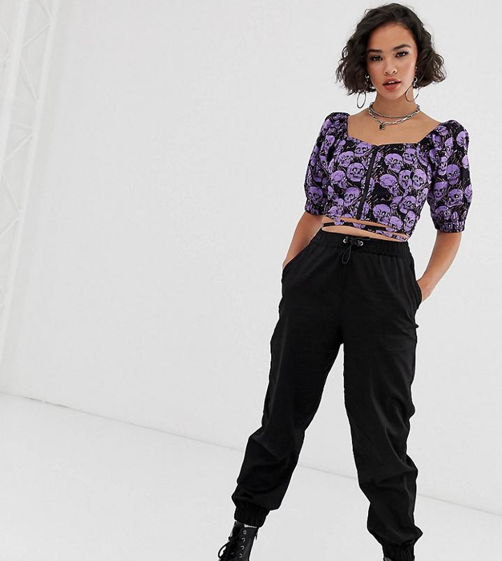 Collusion Cuffed Cargo Pants - Black