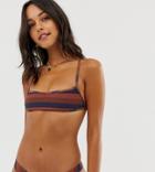 River Island High Leg Bikini Bottom In Stripe - Multi