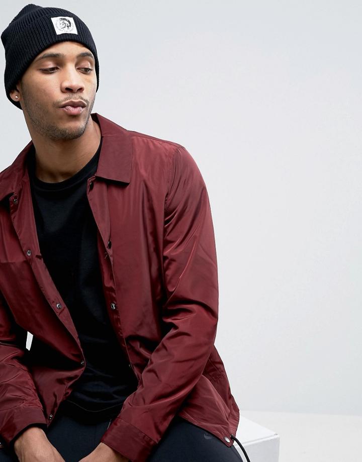 Diesel Coder Beanie In Black - Black