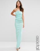 Asos Tall Red Carpet Premium Bandeau Organza Maxi Dress - Pale Blue