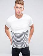 Jack & Jones Core T-shirt With Curved Back Hem - White