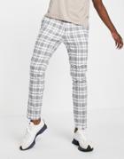 River Island Check Pants Navy And Burgandy-neutral