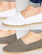 Asos Canvas Espadrilles 2 Pack Save - Gray