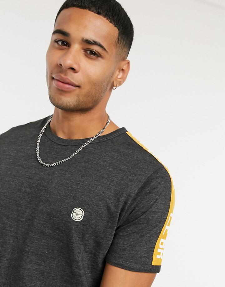 Le Breve Lounge Contrast T-shirt In Dark Gray-grey