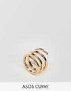 Asos Curve Sleek Swirl Ring - Gold