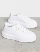 Puma Oslo Femme Sneakers In White And Sage Green