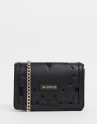 Love Moschino Shoulder Bag With Silver Chain Strap - Black
