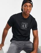 Armani Exchange Block Ax Print T-shirt In Black