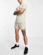 Gym 365 Performance T-shirt & Shorts Set In Stone-neutral
