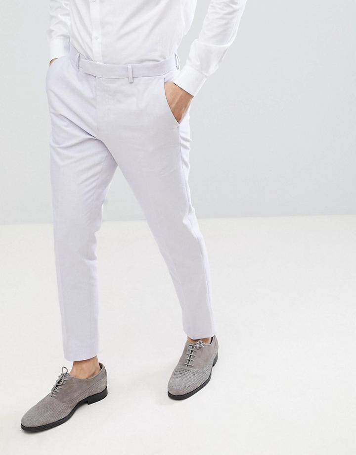 River Island Skinny Fit Oxford Pants In Purple - Navy