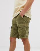 Selected Homme Cargo Shorts In Regular Fit-green