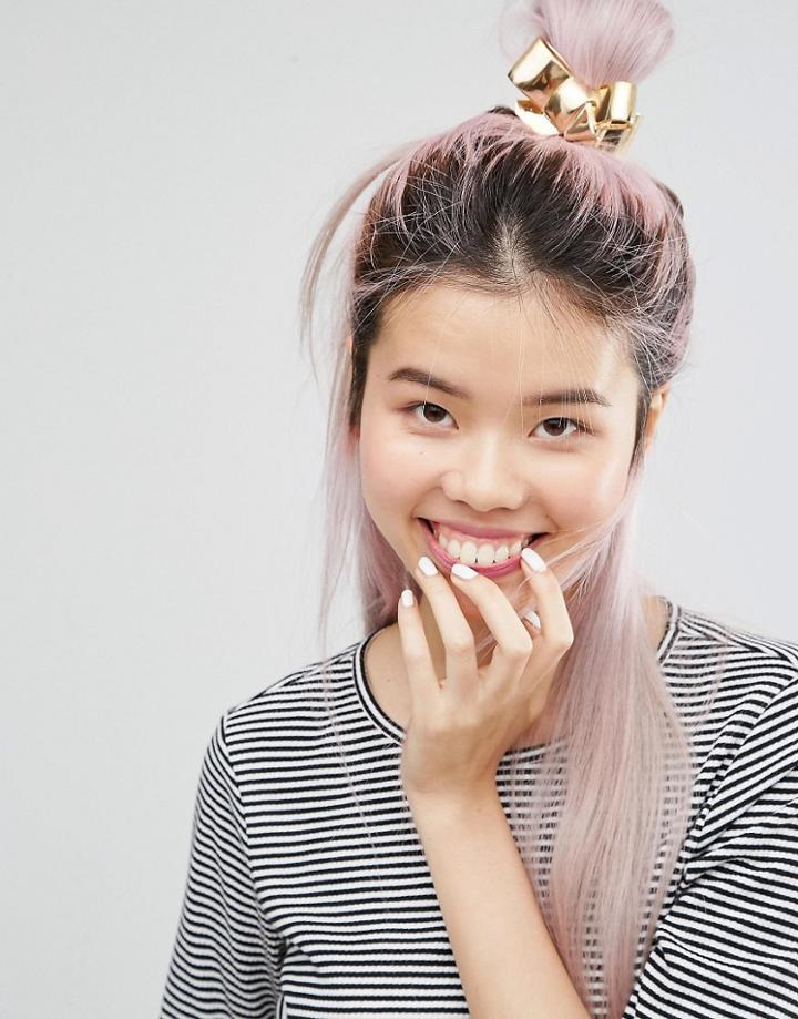 Monki Bow Gold Hair Clip - Gold