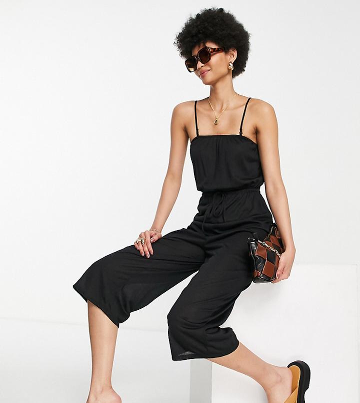 Vero Moda Tall Strappy Jumpsuit In Black