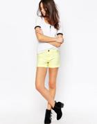 J.d.y Classic Denim Shorts With Rolled Hem - Tender Yellow