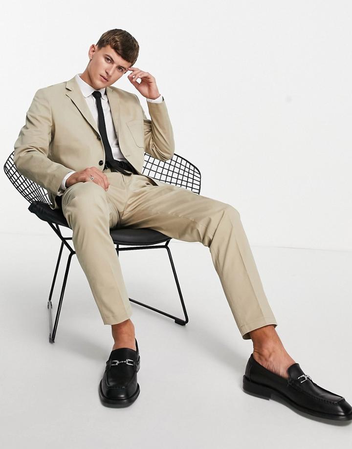 Selected Homme Slim Fit Suit Jacket In Beige-neutral