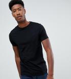 Asos Design Tall Organic T-shirt With Crew Neck In Black - Black