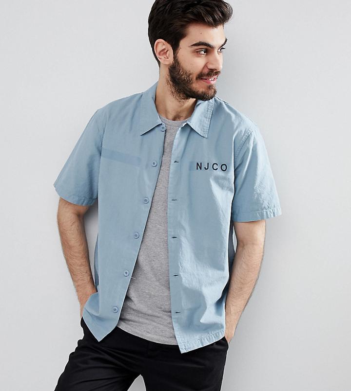 Nudie Jeans Co Short Sleeve Svante Army Shirt - Blue