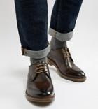 Base London Wide Fit Blake Derby Shoes In Brown Leather - Brown
