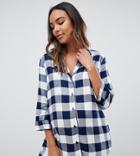 Asos Design Maternity Mix & Match Gingham Shirt - Navy
